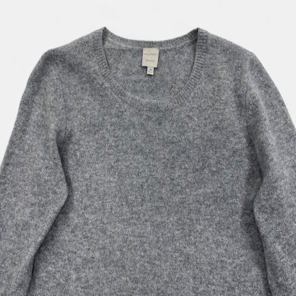 Nouveaux Women's Grey Cashmere Sweater Jumper Long Sleeve Crew Neck Size Medium - Picture 2 of 7